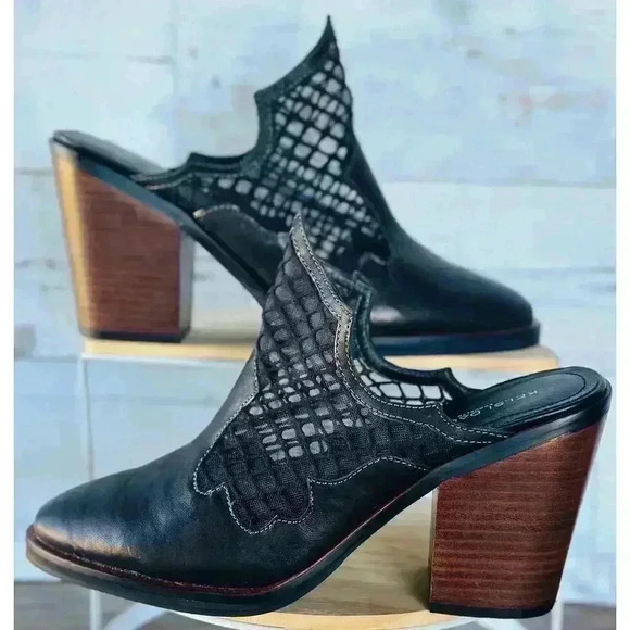 NEW Kelsi Dagger Brooklyn Women's Wolf Leather Block Heel Mule Size 9.5 - Picture 3 of 8